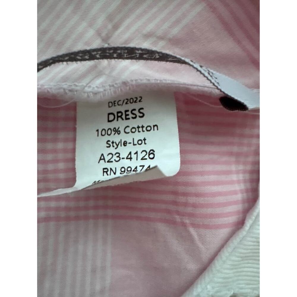 Darling Mae Ricrac & Ruffles Size 10 Mary Ann Pink White Plaid Gingham Dress - Picture 9 of 9